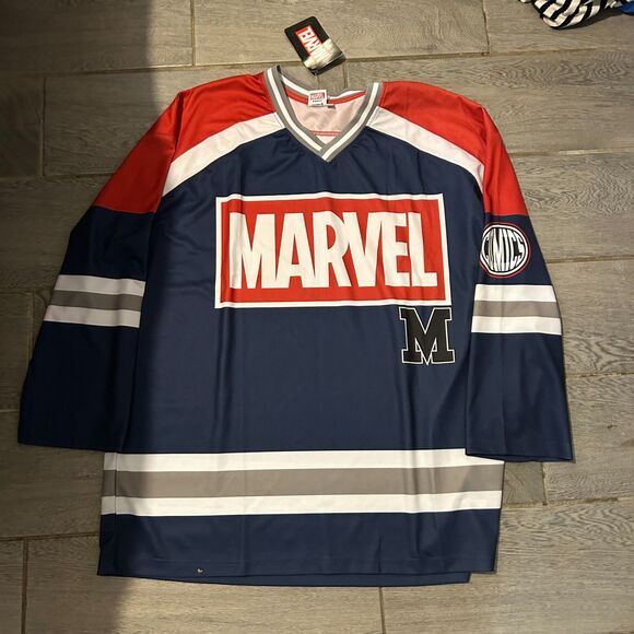 Marvel Other - Marvel Men's Long Sleeve Lightweight Mesh Hockey Jersey Y2K